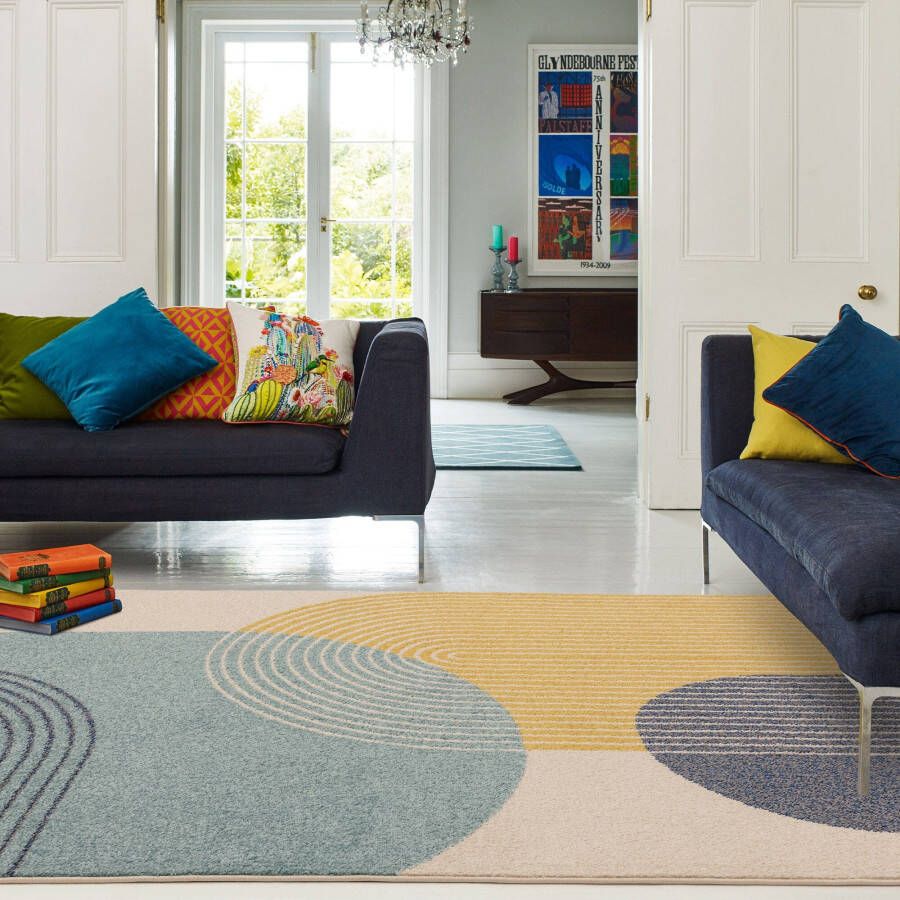 Easy Living Vloerkleed Muse Blue Retro Rug MU15