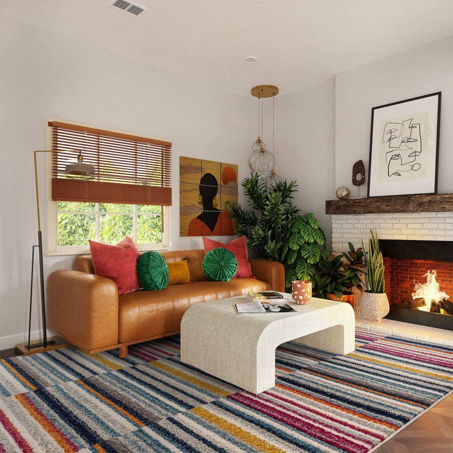 Easy Living Vloerkleed Muse Multi-Coloured Stripe Rug MU06