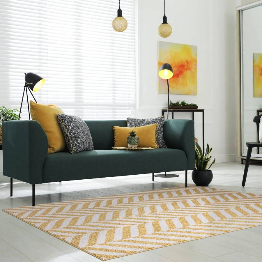 Easy Living Vloerkleed Muse Yellow Chevron Rug MU08