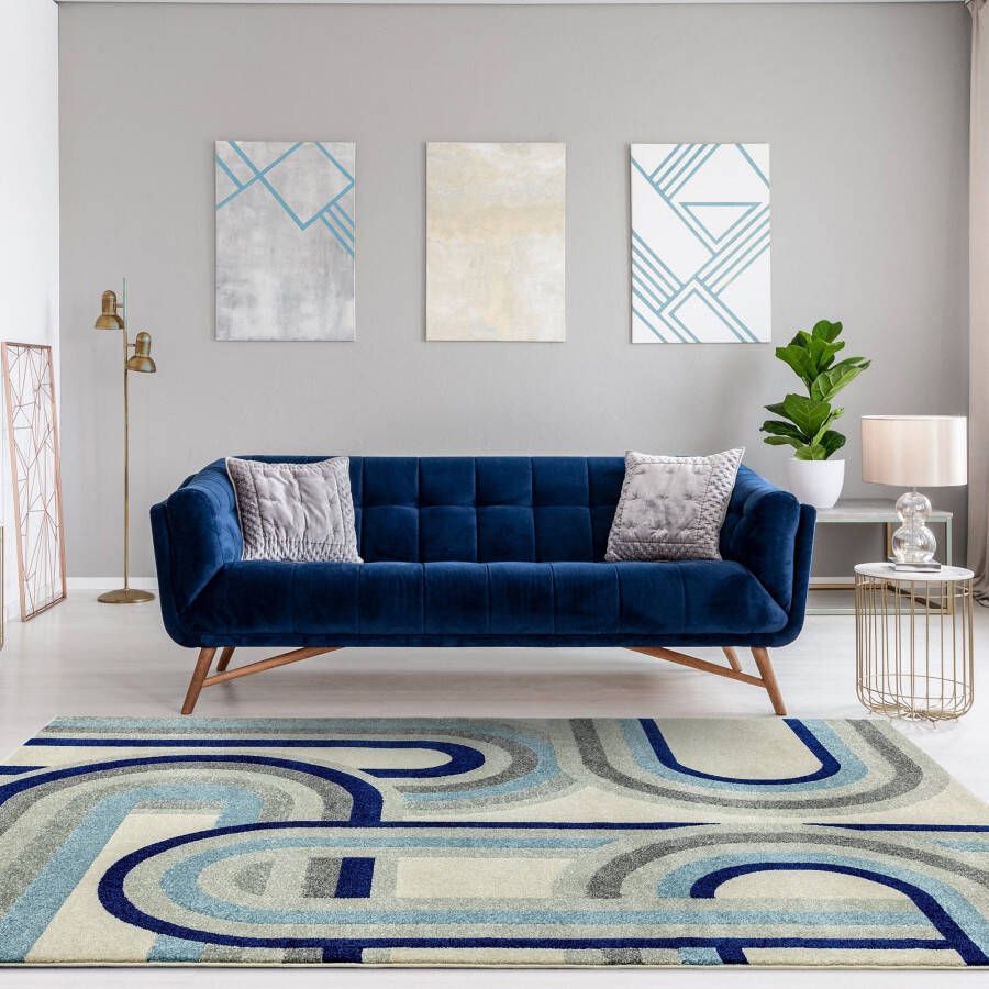 Easy Living Vloerkleed Nova Retro Blue Rug NV30