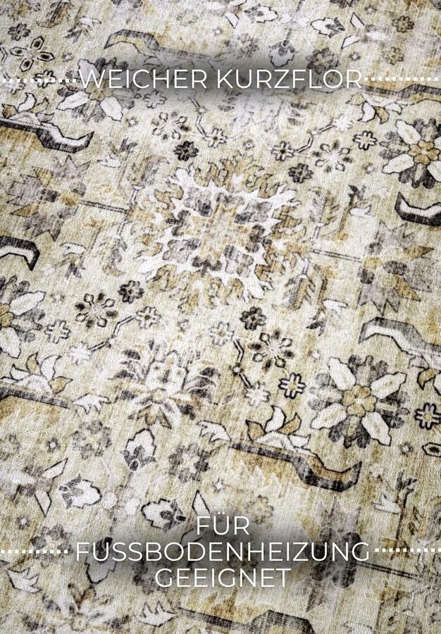 Hanse Home ELLE Decoration Imagination Shortpile Rug Saveh Cream Gold 160x230 cm