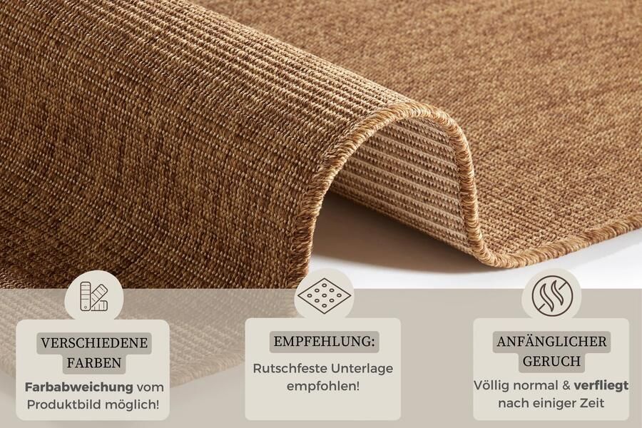 Hanse Home Flatwoven Runner for In & Outdoor Sisal-Look 80x250 cm