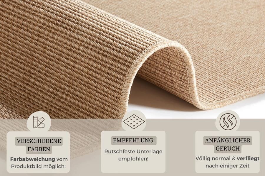 Hanse Home Flatwoven Runner for In & Outdoor Sisal-Look 80x250 cm