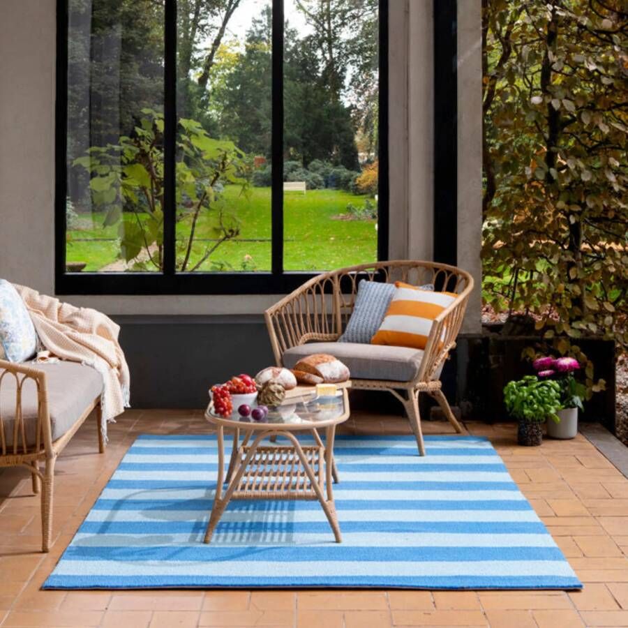 Laura Ashley Lille Sky Blue outdoor 480008 200x280 cm Vloerkleed