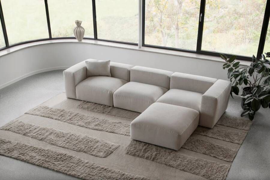 Layered Vloerkleed Punja Bricks Wool Rug Sand Melange (voorraad) 180x270 cm