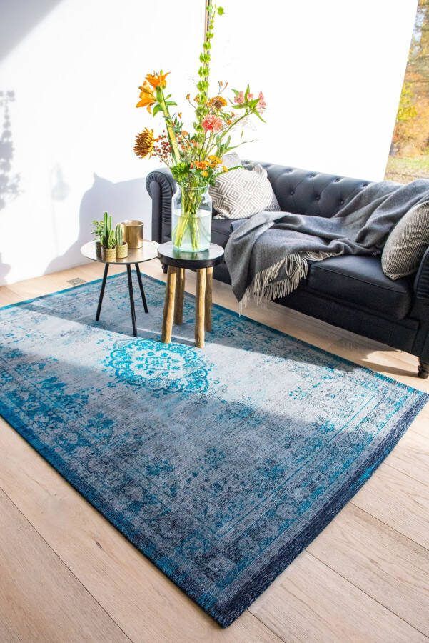 Louis de Poortere Fading World Medallion vloerkleed (Afmetingen: 240×170 cm Basiskleur: turquoise grijs)