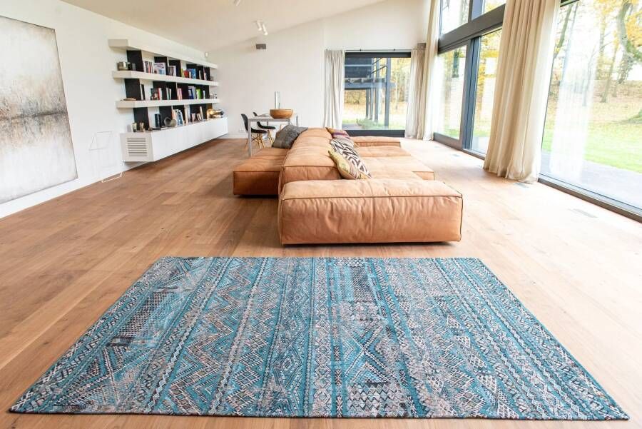 Louis de Poortere Antiquarian Kilim vloerkleed (Afmetingen: 200×140 cm Basiskleur: blauw)