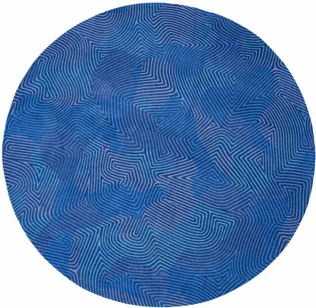 Louis de Poortere Coral Meditation 9225 Blue Lagoon Rond 240 rond Vloerkleed