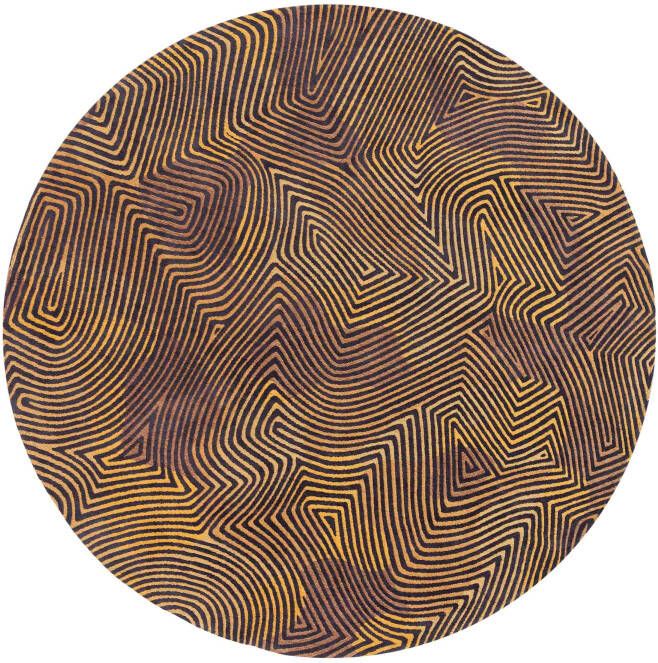 Louis de Poortere Coral Meditation 9227 Black Gold Rond 240 rond Vloerkleed