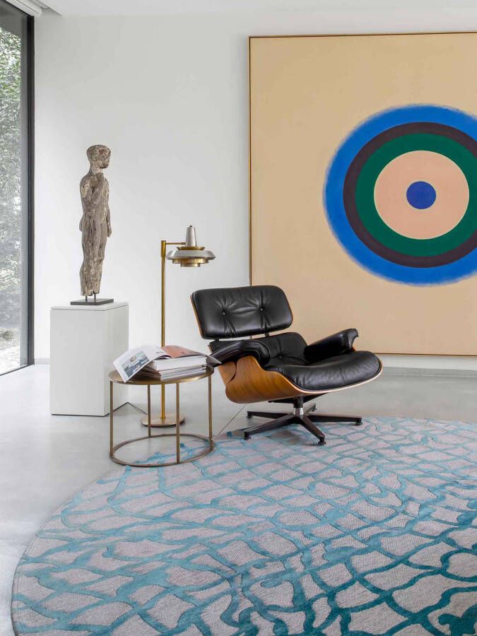 Louis de Poortere Rond vloerkleed Dedalo Mad Men 9203 Blue Marine 240 rond