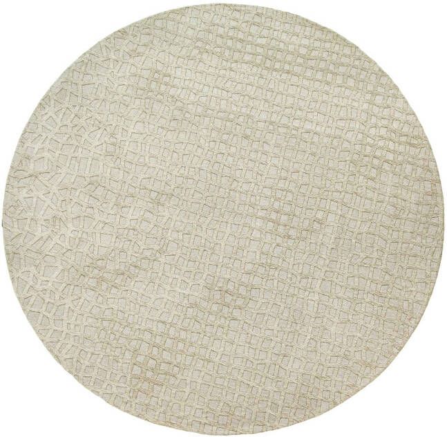 Louis de Poortere Rond vloerkleed Trammel Structures 9245 Ovid Beige 240 rond