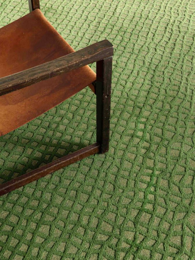 Louis de Poortere Rond vloerkleed Trammel Structures 9249 Alta Green 240 rond