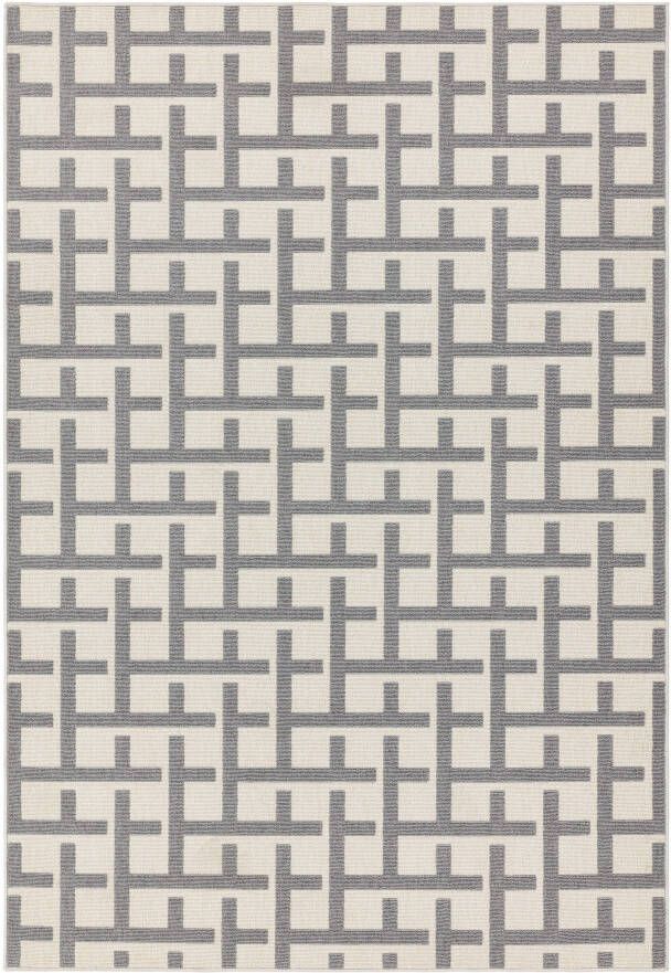 Easy Living Vloerkleed Antibes AN03 White Grey Grid