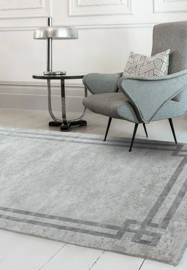 MOMO Rugs Olympia OL03 Silver Grey Border Swatch