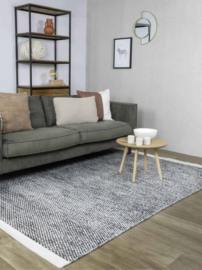 MOMO Rugs Vaasa Black White 160x230 cm Vloerkleed