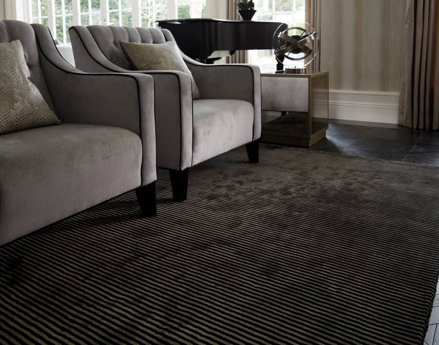 MOMO Rugs Vloerkleed Chrome Stripe Nero