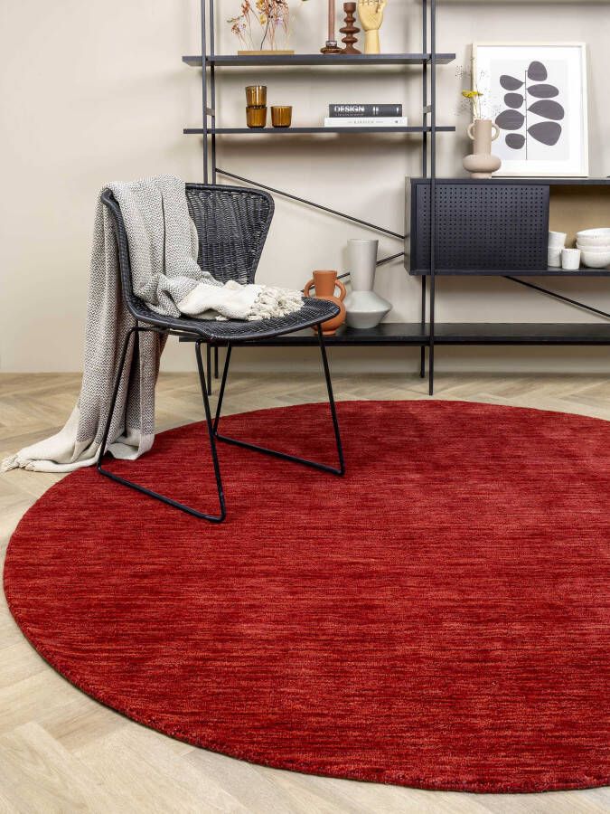 MOMO Rugs Vloerkleed Panorama Uni Rond Red 150 rond