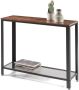 Acaza Console Tafel met Vintage Look Hoge Bijzettafel 101 5 x 80 cm Hoog Zwart en Vintage Bruin Flanner - Thumbnail 2