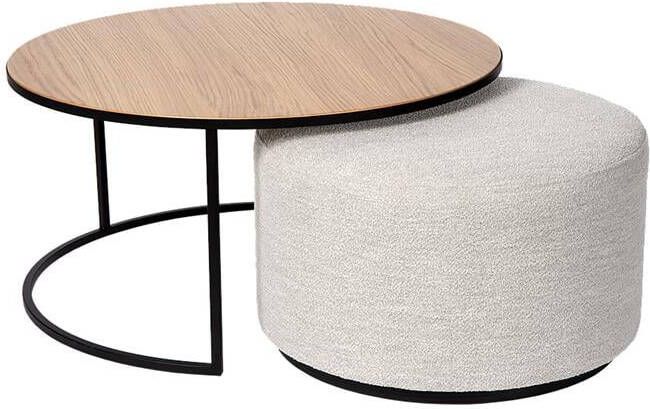 Atmooz by Charrell Atmooz Salontafel Rond Emir (incl Poef) Ø 60cm Naturel