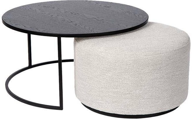 Atmooz by Charrell Atmooz Salontafel Rond Emir (incl Poef) Ø 80cm Zwart