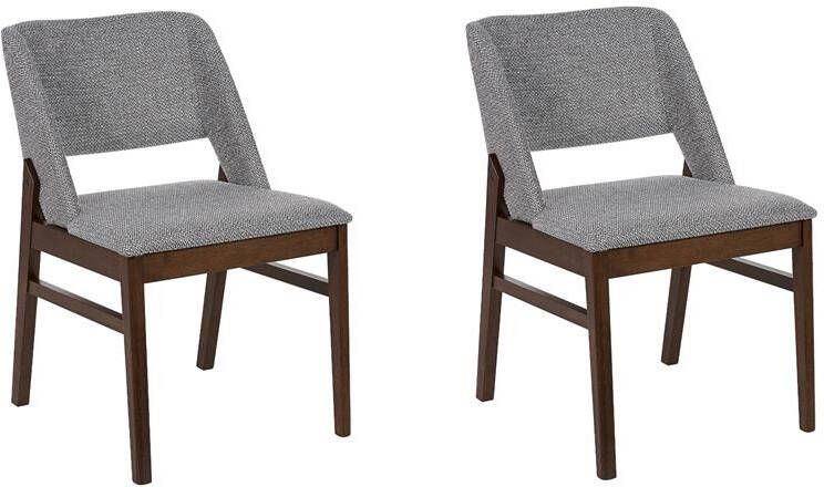 Beliani BELLA Eetkamerstoel set van 2 Grijs Polyester