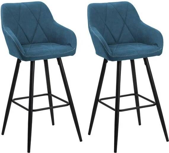 Beliani DARIEN Barkruk Blauw Polyester