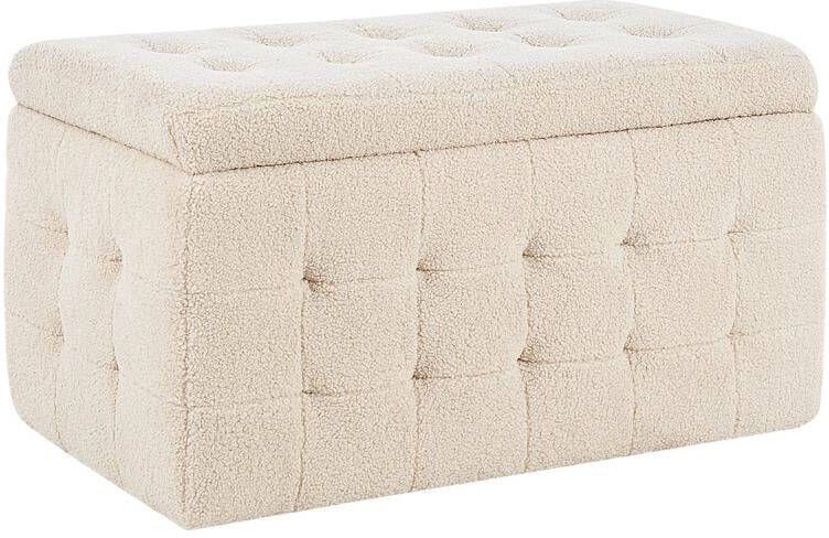 Beliani MICHIGAN Ottomaan-Beige-Bouclé