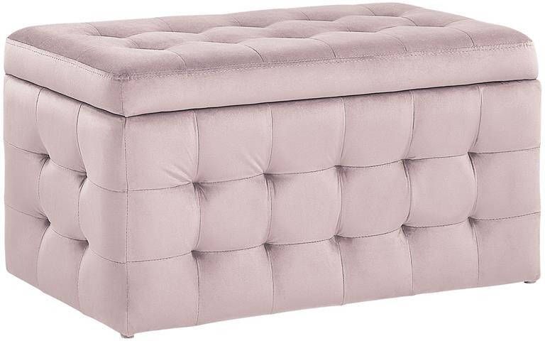 Beliani MICHIGAN Ottomaan Pastelroze Fluweel