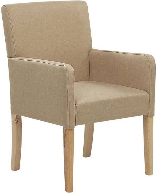 Beliani ROCKEFELLER Eetkamerstoel Beige Polyester