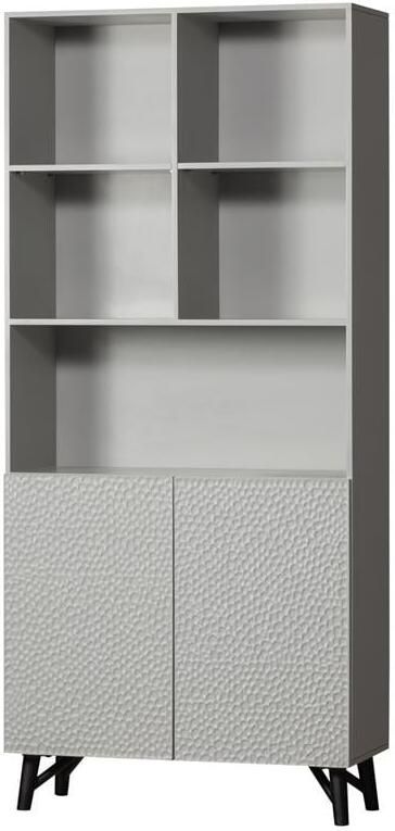 WOOOD Rek Carve Staande plank met 2 deuren met open vakken 2 deuren h 200 cm x b 90 cm - Foto 10