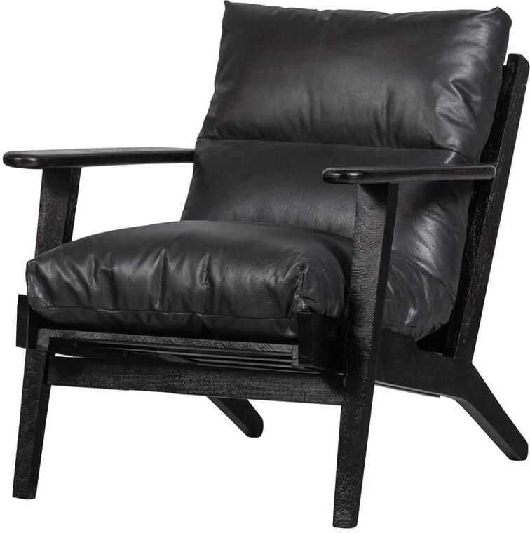 BePureHome | Houston Fauteuil Echt Leer Zwart | Zitmeubels woonkamer | Fauteuil - Foto 6