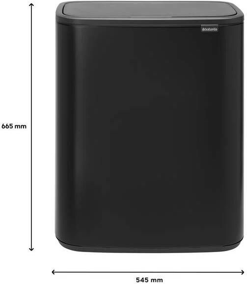 Brabantia Bo Touch Bin Afvalemmer 2 x 30 L Zwart