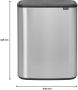 Brabantia Bo Touch Bin afvalemmer 2 x 30 liter met 2 kunststof binnenemmers Matt Steel Fingerprint Proof - Thumbnail 3