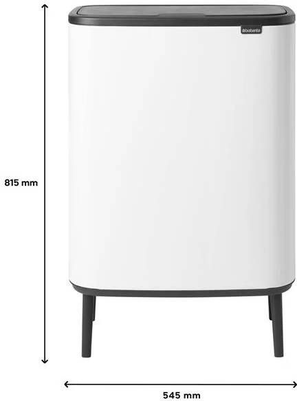 Brabantia Bo Touch Bin Hi Afvalemmer 2 x 30 L Wit