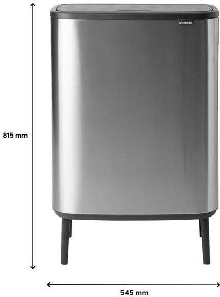 Brabantia Bo Touch Bin Hi Afvalemmer 2 x 30 L Vingerafdrukvrij