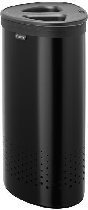 Brabantia Wasmand 2 Vakken met Deksel 55 l Matt Black Dark Grey - Foto 1