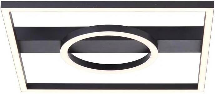 BreLight Led-plafondlamp Maureen 40 x 40 cm 2700 lm 3000 k warmwit metaal zwart (1 stuk)