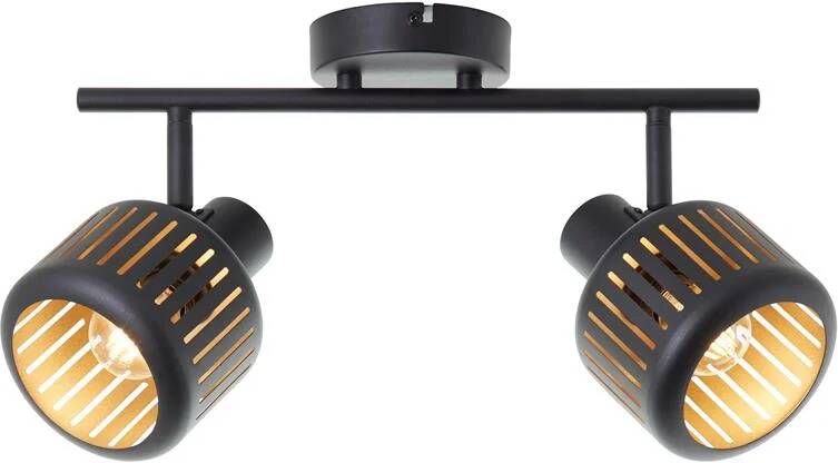 Brilliant Tyas Opbouwspot B 38 cm Zwart Goud