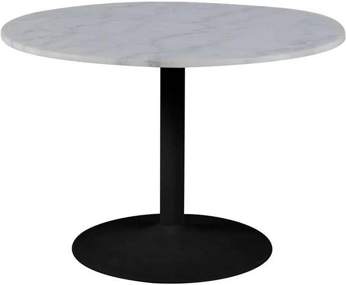 By fonQ " Marble Eettafel Marmer Ø 110 cm Wit Zwart "