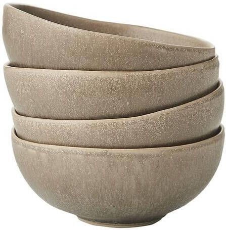 By fonQ Mixed Ceramics Kommen 4st. Ø 11 cm Taupe