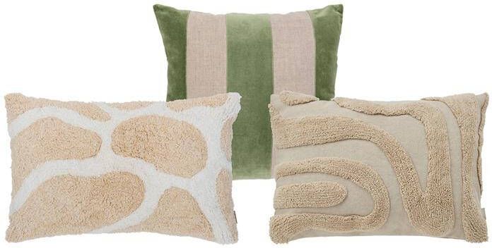 By fonQ Sierkussen Set van 3 Flora Stripe Wave