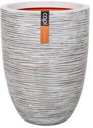 Capi Europe Vaas elegant laag Rib NL 46x58 Ivoor Opening Ø38 Voor binnen en buiten Levenslang garantie Breukbestendig 100% Recyclebaar KOFI783 Opening Ø38 Bloempot voor binnen 5 jaar garantie KOFI783 - Foto 3
