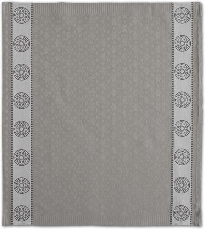 DDDDD Lace Theedoek Set van 6 Katoen Print 60x65 cm Grijs