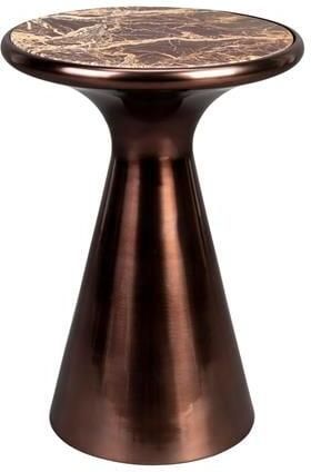 Dutchbone Mount Bijzettafel Rond 32 5x32 5 cm Marmer Bruin