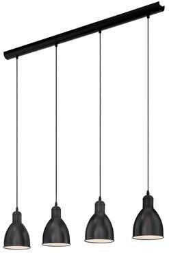 EGLO Hanglamp PRIDDY hanglamp pendellamp staal zwart E27 industrieel Woonkamerlamp eettafellamp 4 lamps vintage 110x97 5x15 5cm - Foto 9