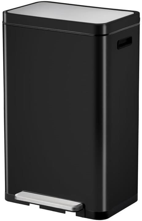 EKO X-Cube pedaalemmer 30 liter Steel Stainless steel Polypropylene zwart glanzend mat RVS