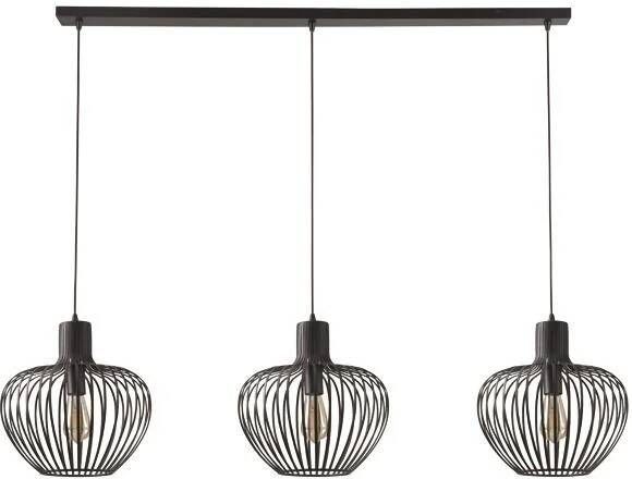Freelight Hanglamp Arraffone 3 lichts L 140 cm Ø 30 cm zwart
