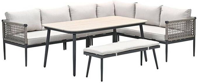 Garden Impressions Burela lounge dining set 6-delig taupe