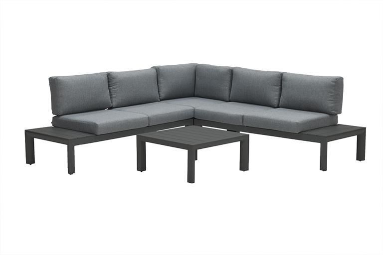 Van Kooten Tuin en Buitenleven Garden Impressions Adelaide loungeset 4-delig carbon black mystic grey- Aluminium- Garden Impressions - Foto 3