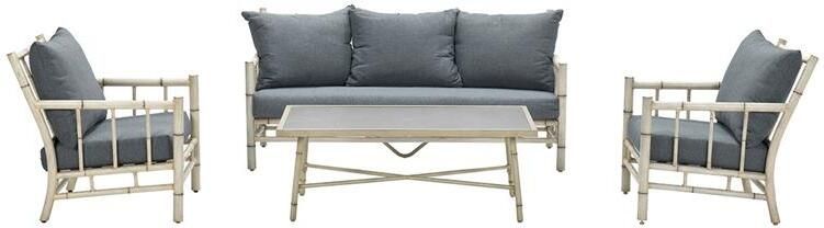Garden Impressions Lombok loungeset 4-delig aluminium bamboo-look mystic grey - Foto 2